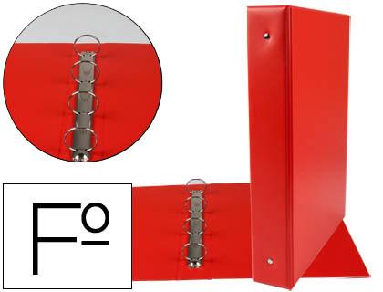 Pasta 4 Aneis 40mm Redondos Plastico Folio Cor Vermelho