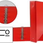 Pasta 4 Aneis 40mm Redondos Plastico Folio Cor Vermelho