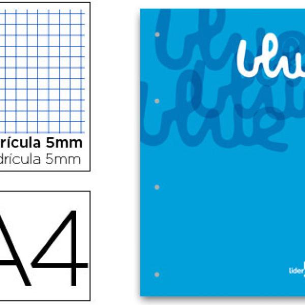 Recarga Colada Quadricula de 5 mm Azul A4 Natural 100F 100 g/m2