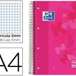 Caderno Espiral Oxford Capa Plastico Optik Paper Microperfurado A4 120F + 50% Quadricula 5 mm