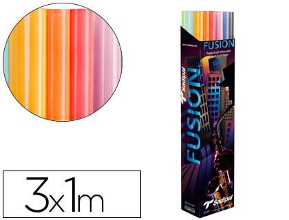 Papel Kraft Rollo 3X1 Mt Expositor Fusion c/ 24 Rolos Cores Sortidas