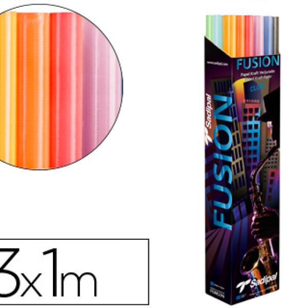 Papel Kraft Rollo 3X1 Mt Expositor Fusion c/ 24 Rolos Cores Sortidas