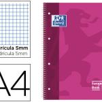 Caderno Espiral Oxford European Book Capa Extradura A4 80F Quadriculado Rosa