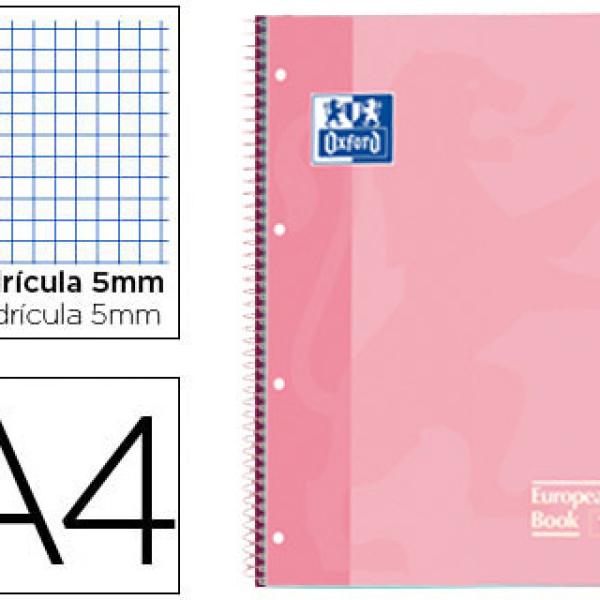 Caderno Espiral Oxford Capa Extradura Microperfurado A4 80F Quadriculado Rosa Doce