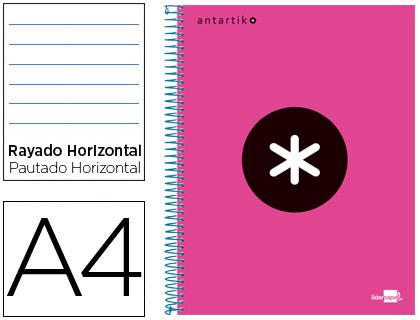 Caderno Espiral A4 Micro Antartik Capa Forrada 120F 100G Pautado Rosa F.