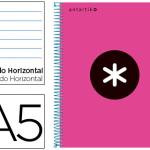 Caderno Espiral A5 Micro Antartik Capa Forrada 120F 100G Pautado Rosa F.