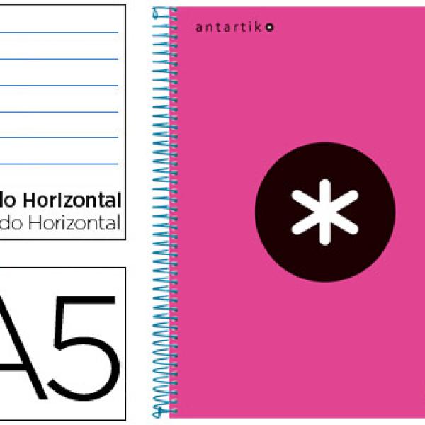 Caderno Espiral A5 Micro Antartik Capa Forrada 120F 100G Pautado Rosa F.