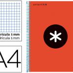 Caderno Espiral A4 Micro Antartik Capa Forrada 120F 100G Quadricula 5 mm Vermelho