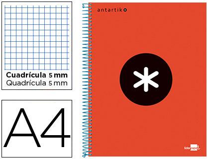 Caderno Espiral A4 Micro Antartik Capa Forrada 120F 100G Quadricula 5 mm Vermelho