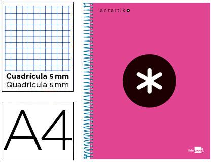 Caderno Espiral A4 Micro Antartik Capa Forrada 120F 100G Quadricula 5 mm Rosa