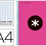 Caderno Espiral A4 Micro Antartik Capa Forrada 120F 100G Quadricula 5 mm Rosa