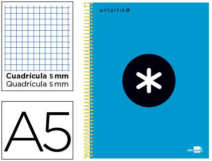 Caderno Espiral A5 Micro Antartik Capa Forrada 120F 100G Quadricula 5 mm Azul