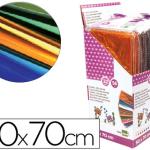 Papel Celofane 50X70 Expositor 56 Bolsas de 5 Folhas 8 Cores Sortidas