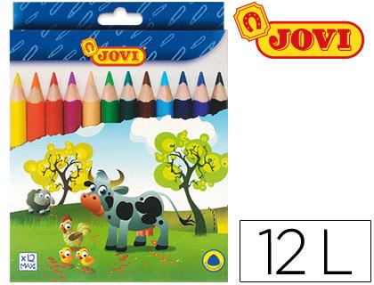 Lápis de Cores Jovi Maxi Triangulares Estojo de 12 Cores