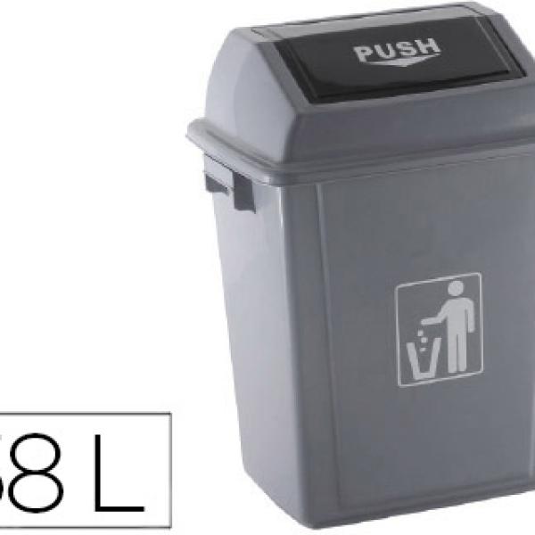 Caixote Do Lixo Q - Connect Industrial c/ Tampa de Empurrar 58 L 470X330X760 mm