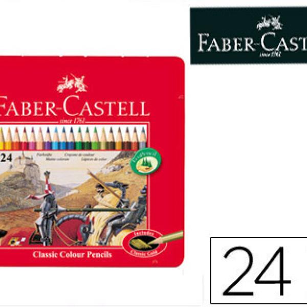 Lápis de Cores Faber - Castell Caixa Metalica de 24 Cores Sortidas