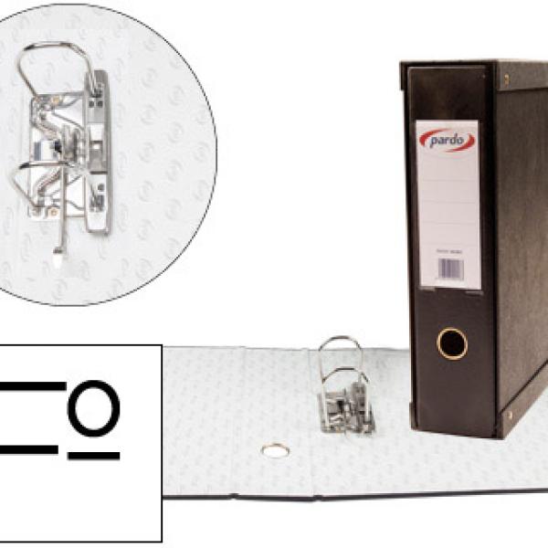 Módulo Pardo 1 Pasta de Arquivo de Alavanca Folio 2 Aneis de 70 mm Preto 350X100X290 mm