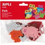 Figura em Feltros Apli c/ Forma de Animais Bolsa de 18 Unidades