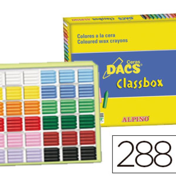 Lápis de Cera Dacs Classbox Caixa de 288 Unidades 12 Cores