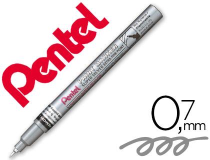Marcador Pentel Permanente Mfp10 - Z Prateado p/ Pinturas Decorativas. Ponta Extra Fina