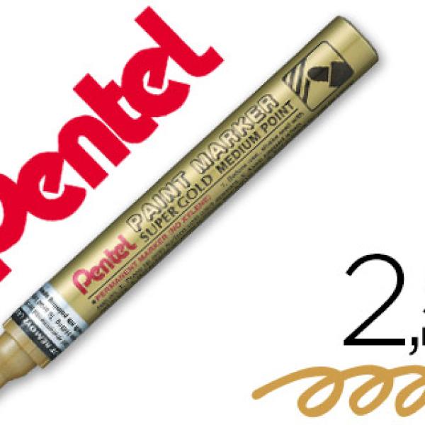 Marcador Pentel Permanente mmp10 - X Dourado p/ Pinturas Decorativas. Ponta Media