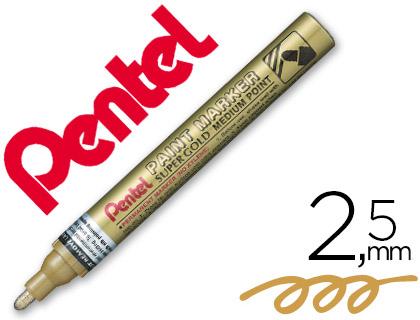 Marcador Pentel Permanente mmp10 - X Dourado p/ Pinturas Decorativas. Ponta Media