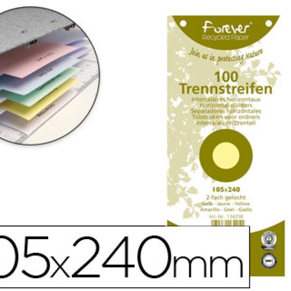 Separador Exacompta Cartolina de 180 g (100 Separadores) 105X240 mm c/ 12 Furos Cor Amarelo