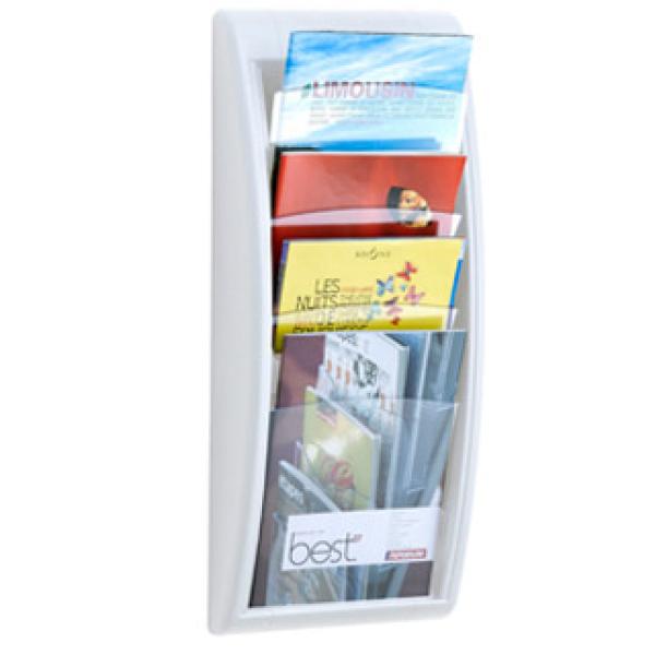 Expositor Mural Paperflow A4 Branco 4 Compartimentos 650X290X95 mm