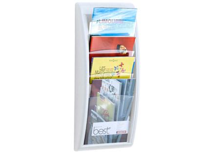 Expositor Mural Paperflow A4 Branco 4 Compartimentos 650X290X95 mm