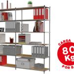 Estante Fast Paperflow Metalica 6 Prateleiras 80 Kg Por Prateleira 200X100X35 cm Base