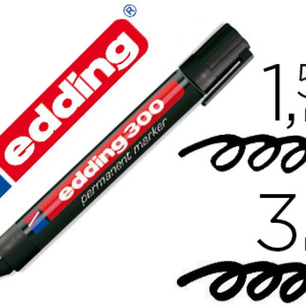 Marcador Edding Marcador Permanente 300 Preto Ponta Redonda 1,5mm
