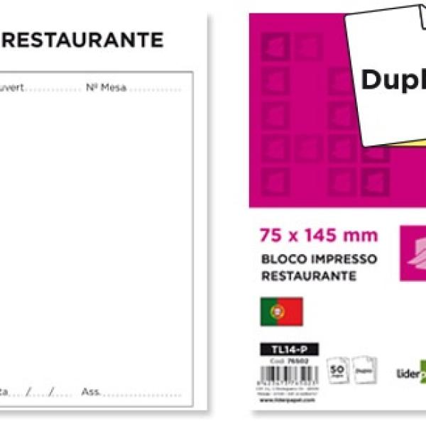 Bloco de Pedidos Restaurante Original e Copia (PT) - 145x75 mm