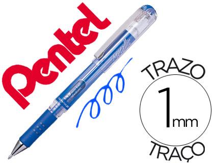 Roller Pentel Hybrid Gel K230M Ponta de 1,0 mm Cor Azul Metalico