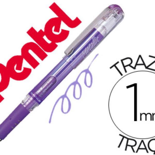 Roller Pentel Hybrid Gel K230M Ponta de 1,0 mm Cor Violeta Metalico