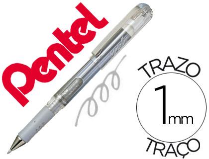 Caneta Roller Pentel Hybrid Gel K230M Ponta de 1,0 mm Cor Prata