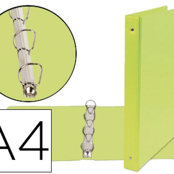 Pasta de 4 Aneis 25mm Mistos A4 Cartão Forrado PVC Verde