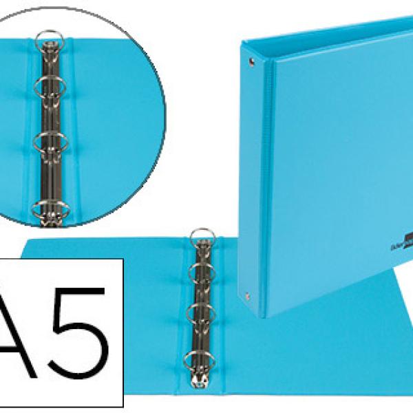 Pasta de 4 Aneis 25mm Redondos A5 Cartão Forrado PVC Azul