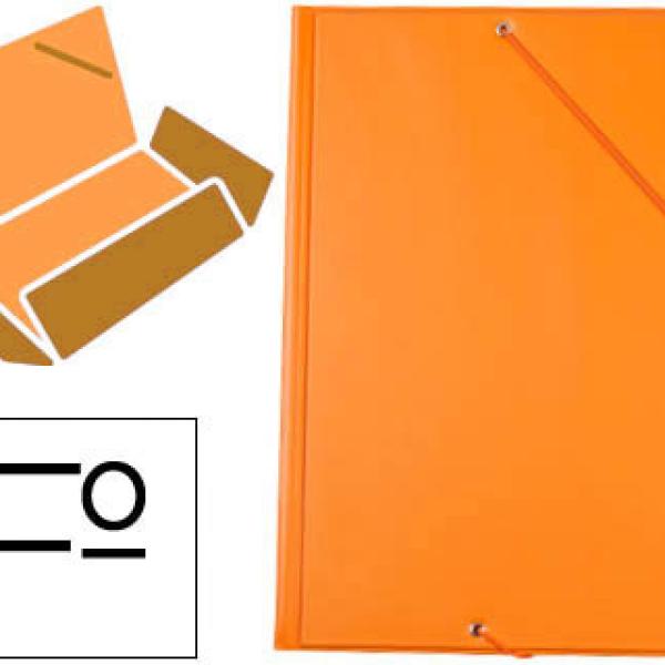 Pasta de Elasticos Folio 3 Abas Cartão Forrado PVC Laranja