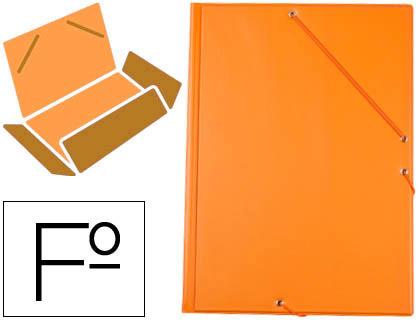 Pasta de Elasticos Folio 3 Abas Cartão Forrado PVC Laranja