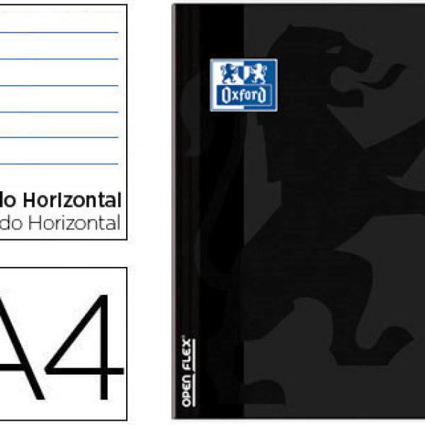 Caderno Escolar Agrafado Oxford Openflex A4 48F Pautado Preto