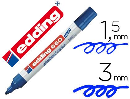 Marcador Edding p/ Quadro Branco 660 Cor Azul Ponta Redonda 3mm Recarregavel