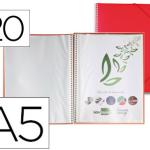 Capa Catalogo c/ Espiral 20 Bolsas Polipropileno Din A5 Vermelha