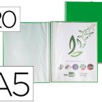 Capa Catalogo c/ Espiral 20 Bolsas Polipropileno Din A5 Verde