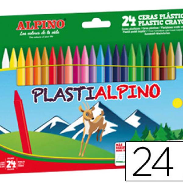 Lápis Cera Plastialpino Caixa de 24 Cores