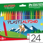Lápis Cera Plastialpino Caixa de 24 Cores