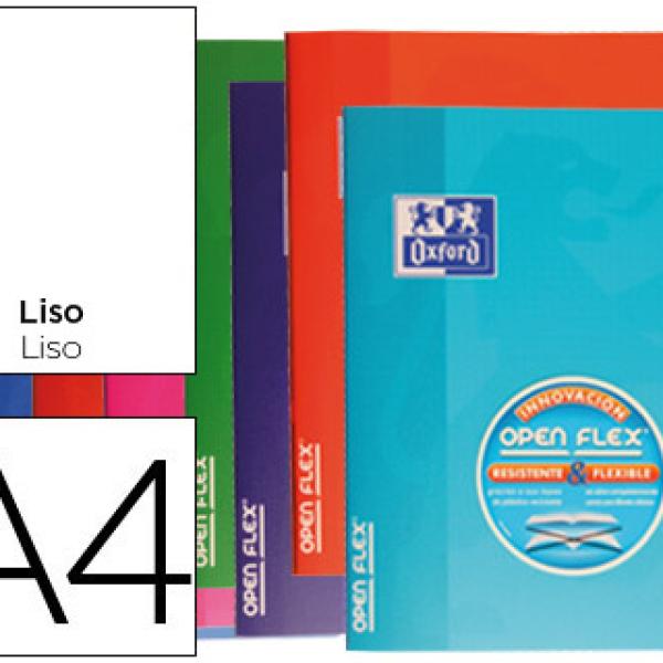 Caderno Escolar Agrafado Oxford Capa Flexivel Openflex 48F 90g A4 Liso Cores Sortidas