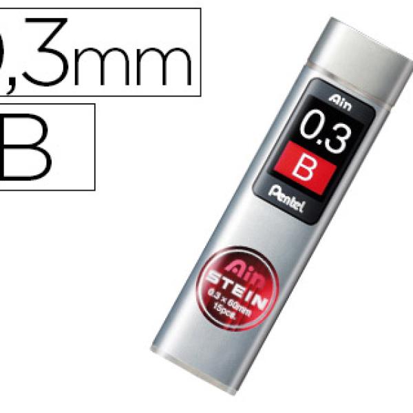 Minas Pentel Ain Stein 0.3 B Estojo c/ 15 Minas
