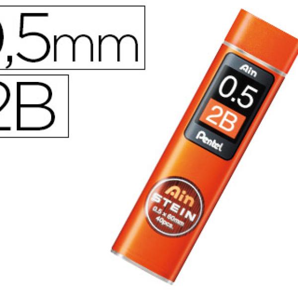 Minas Pentel Ain Stein 0.5 2B Estojo c/ 40 Minas