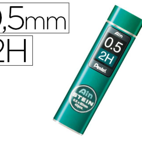 Minas Pentel Ain Stein 0.5 2H Estojo c/ 40 Minas