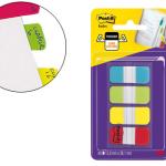 Bandas Separadoras Post - It Rigidas Dispensador 4 Cores Amarelo Azul Lima e Vermelho Index 676 - Alyr - E